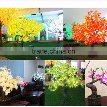 Pink fake cherry blossom tree for wedding decor light