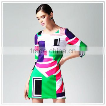 New style digital printing manufacturer of silk dress