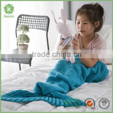 Promotion Acrylic Fibers Children Snuggie Mermaid Tail Blanket