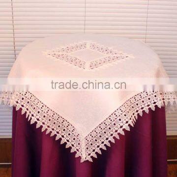 White Floral Rectangle Lace Tablecloth