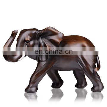Customized high quality resin like wooden elephant animal figure