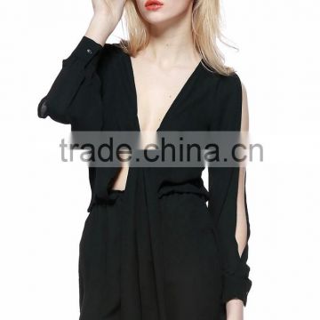 Contemporary Sexy Deep V-Neck Chiffon Jumpsuit for Women