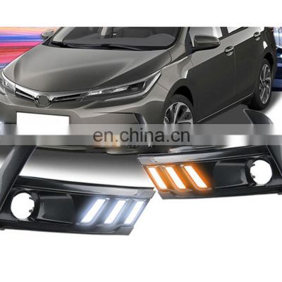Suitable for 17-18 Toyota Corolla daytime running lights retrofit LED steering daytime running lights front fog lights