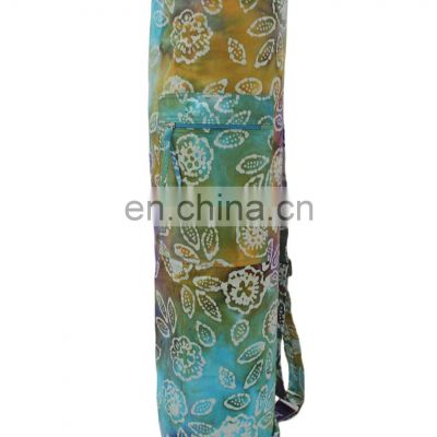 Cotton sheeting fabric Indian manufacture Batik printed yoga Mat Bag