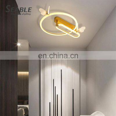 Intelligent Decoration Indoor Living Room Corridor White Black Modern Iron Acrylic LED Ceiling Light