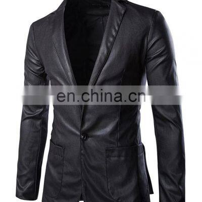 Black cowhide leather coat for men genuine leather casual fashion coat
