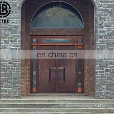 High Quality Customized Double Open Exterior Copper Door with Modern Design