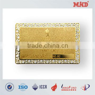 MDC1324 VIP Golden Membership Metal card for shop/chinese card manufacturer
