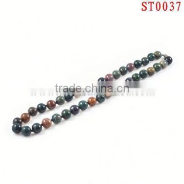 ST0037 2013 Charming India agate round bead shiny unspotted on retail necklace