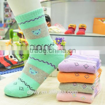 Colorful Bear Pattern Pure Cotton Terry Socks for Women and Girls