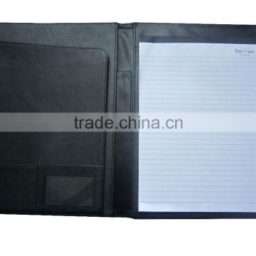 Non Zip Design PU Leather Note Folder Organizer With Notepad