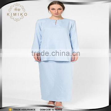 2016 Baju Kurng Women Dress, Fashion Ladies Plain Baju Kurung With Solid Color