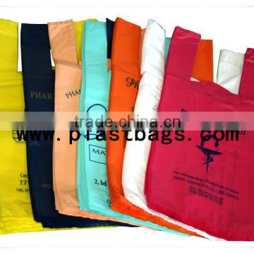 HDPE recyclable plastic vest carrier bags