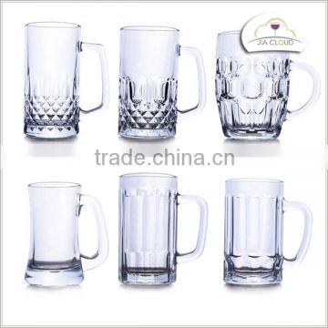 2016 glass beer cup different shape of beer glass cup with handle