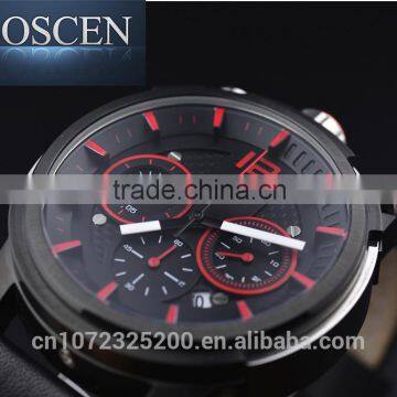 BOSCE Hot selling Japanese movement luxury watches, Fashion Leather brand watch. high quality Sport quartz men watches