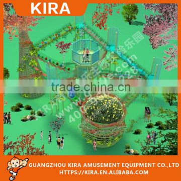 Latest customized kids indoor safety playground equipment with rope course