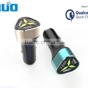2016 New design 3 three ports car charger with QC3.0 /Type C/Smart IC function 40W output