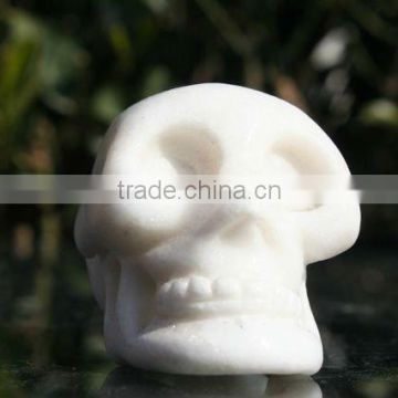 2.82lb White Jade Carving Skull