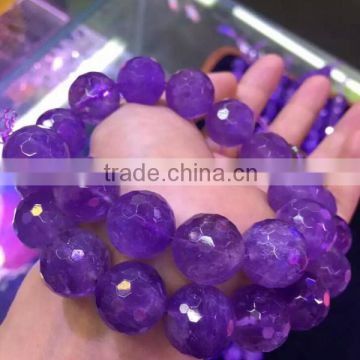 10mm natural round faceted amethyst lavender beads for sale