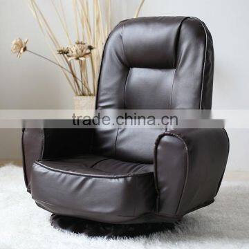 Swivel arm chair, 360 rotating arm sofa chair, PU leather lounge seat, adjusted folded chair