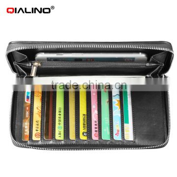 QIALINO RFID Blocking Wallet Genuine Leather wallet with lock handbag