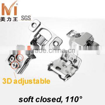 3D Adjustable Soft Closed1-1/4" Overlay Short Arm Hinges For USA Face Frame Cabinets