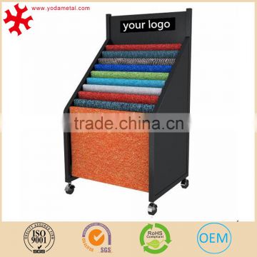 Customized carpet rolling display rack for showroom