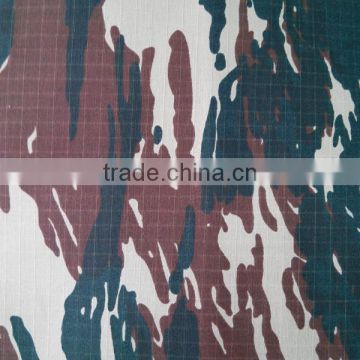 Good strength water repellent rip stop camouflage fabric