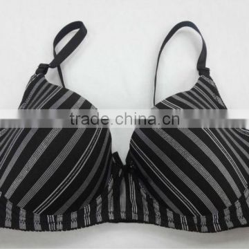 2014 Stylish hot sale stripe Yarn Dyed lady sexy bra in high quality