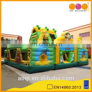 AOQI amusement park equipment inflatable fun city giant inflatable playground fun city games for kids with free EN14960