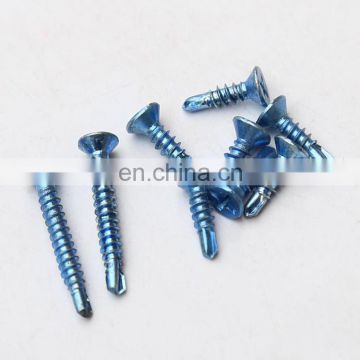 cross recessed countersunk head steel zinc plated self drilling screw