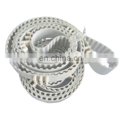 White Color Synchronous belt T10 pu endless timing belt with cleat