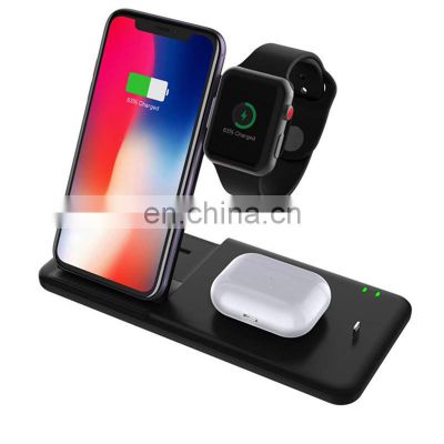 Four type Car Multi-Functional mobile wireless charge compatible divice with several links for airpods and phone