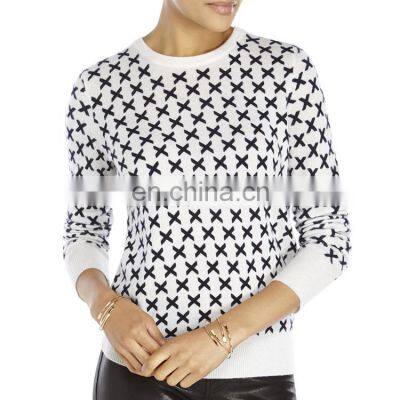 Fashion Printing Cashmere Sweater for Women Winter 12GG