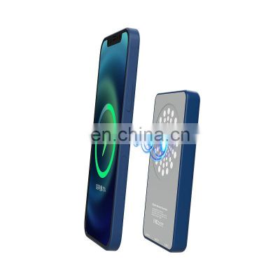 2021 Custom Logo Mag-safe 5000mah Mobile Phone Power Bank Usb C Fast Charging Magnetic Wireless Power Bank for Samsung Iphone