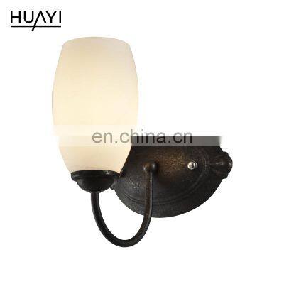 HUAYI High Quality Vintage Crystal Shade Led Lamp White Modern Cube Wall Light Indoor For Home