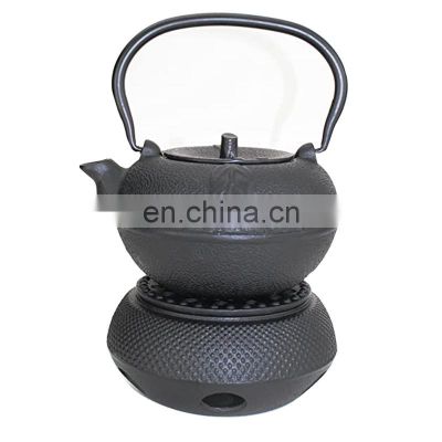 Black painting cast iron teapot with heater,  teapot heater
