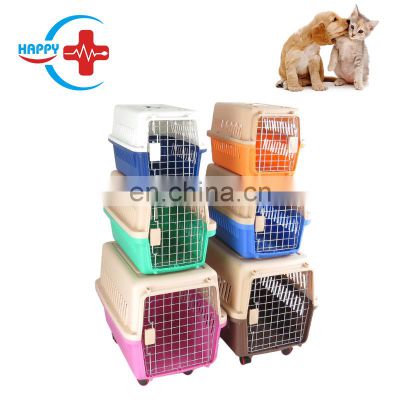 HC-R043 Pet Plastic Travel Cage with Steel Door  Portable Travel Box Carrier Traveling Cage for Cat /Dog