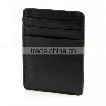 Skinny Magnetic Money Clip Card Case Crazy Horse Leather Money Clip
