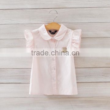 Wholesale Cotton Girls T-shirt Children Tops Garment Fly Sleeve Cotton T-shirt For Girls