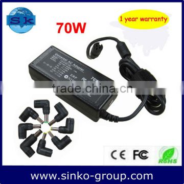 70W ac to dc automatic charger for laptop with dc 8 tips