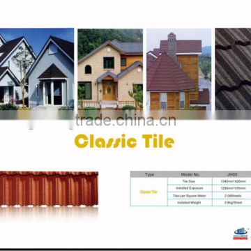 black Stone coated mental roofing tiles