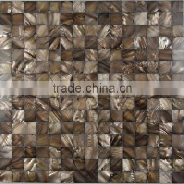 Colored Brown River shell mosaic tile,seamless on mesh