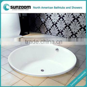 North American round drop in acrylic bathtub,classic indoor round spa bathtub,front skirted soaker tub