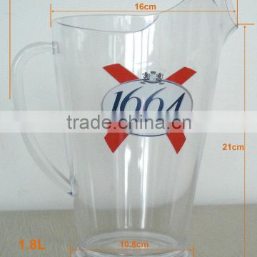 H503 1.5liter plastic Jug & plastic Pitcher , Luna jug, drinking jug with 1664 logo printed
