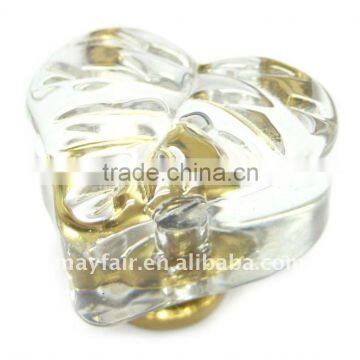 Leaf Heart Glass Cabinet Knob