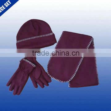2016 soften and warm winter knit fleece scarf hat gloves sets