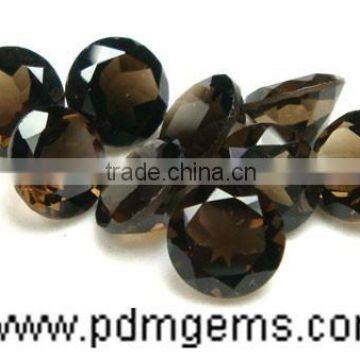 Smoky Quartz Round Cut Faceted Lot For Diamond Ring From Wholesaler