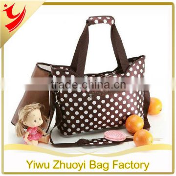 2015 New Waterproof Mummy Bag with Many Pockets and Dots Print
