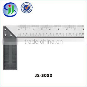 Yongkang supplier 8 inch L-shaped square ruler with black plastic handle